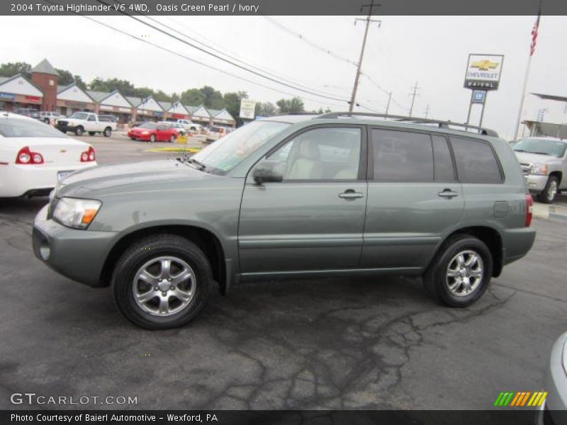 Oasis Green Pearl / Ivory 2004 Toyota Highlander V6 4WD