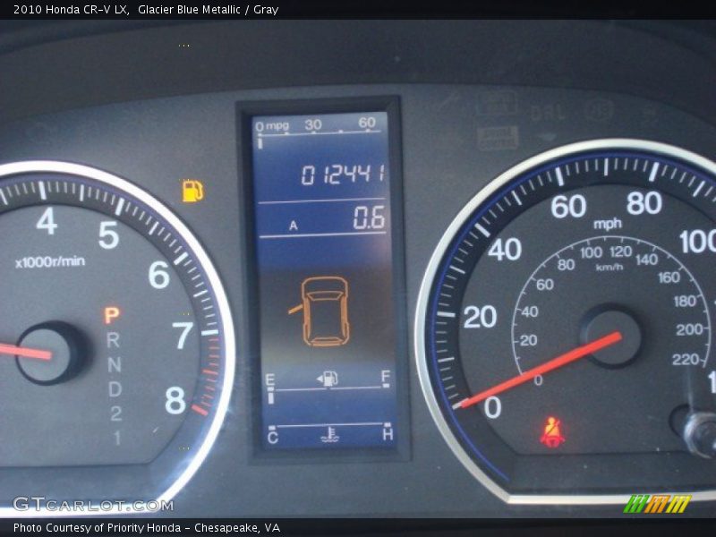 Glacier Blue Metallic / Gray 2010 Honda CR-V LX