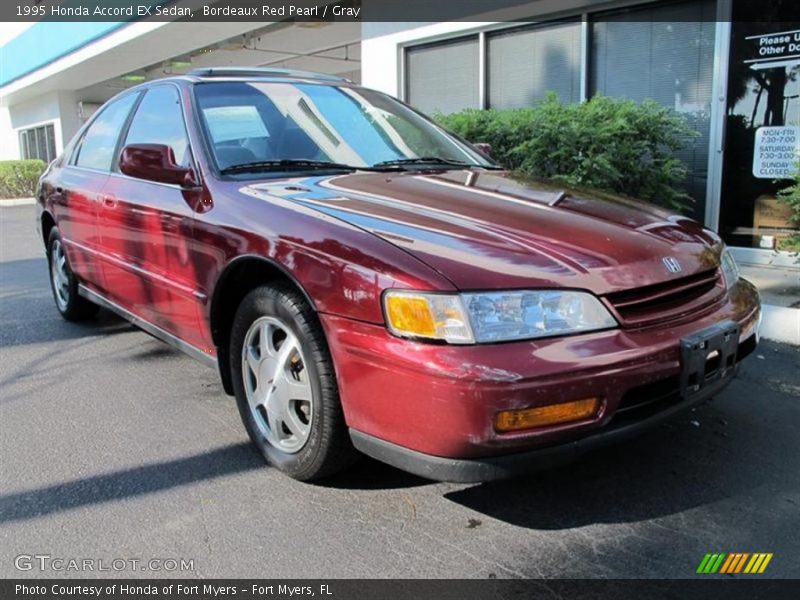 Bordeaux Red Pearl / Gray 1995 Honda Accord EX Sedan