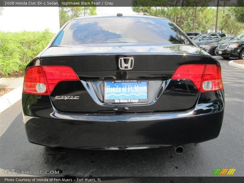 Nighthawk Black Pearl / Gray 2008 Honda Civic EX-L Sedan