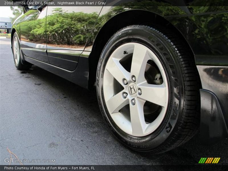 Nighthawk Black Pearl / Gray 2008 Honda Civic EX-L Sedan