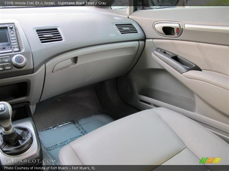 Nighthawk Black Pearl / Gray 2008 Honda Civic EX-L Sedan