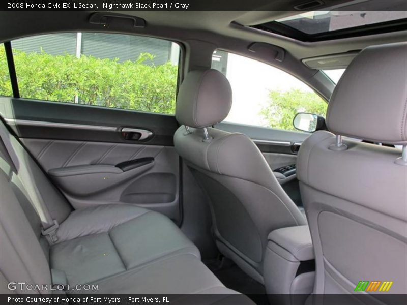 Nighthawk Black Pearl / Gray 2008 Honda Civic EX-L Sedan