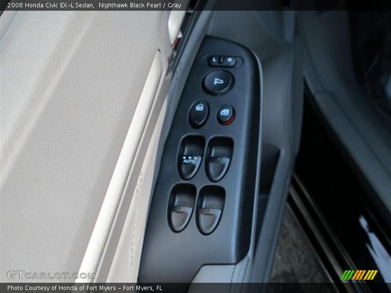 Nighthawk Black Pearl / Gray 2008 Honda Civic EX-L Sedan