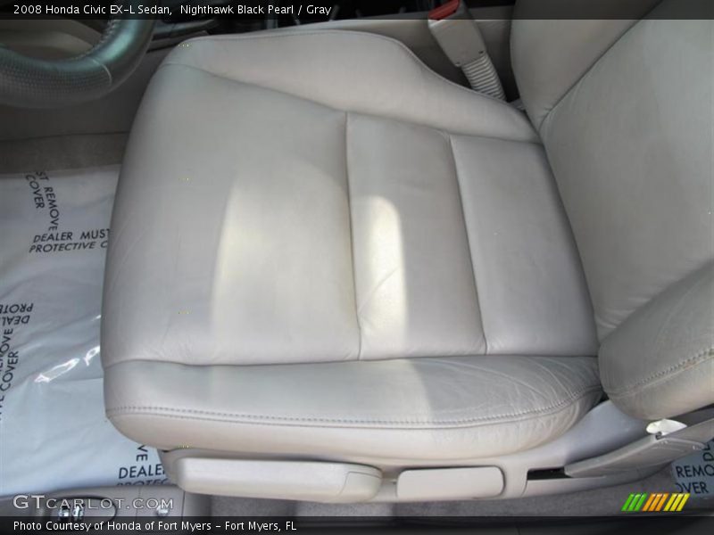 Nighthawk Black Pearl / Gray 2008 Honda Civic EX-L Sedan