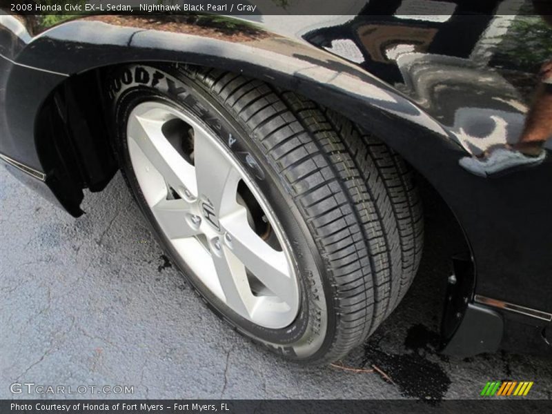 Nighthawk Black Pearl / Gray 2008 Honda Civic EX-L Sedan