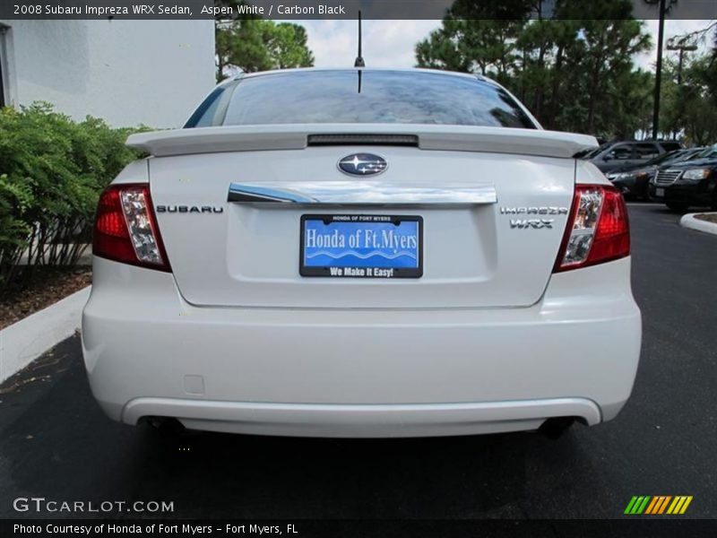 Aspen White / Carbon Black 2008 Subaru Impreza WRX Sedan
