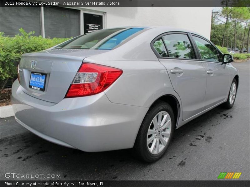 Alabaster Silver Metallic / Stone 2012 Honda Civic EX-L Sedan
