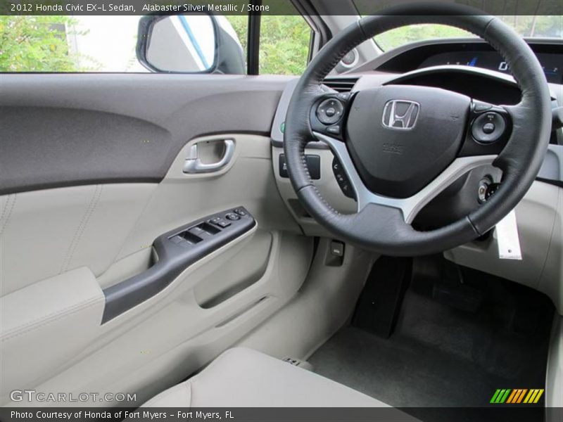 Alabaster Silver Metallic / Stone 2012 Honda Civic EX-L Sedan