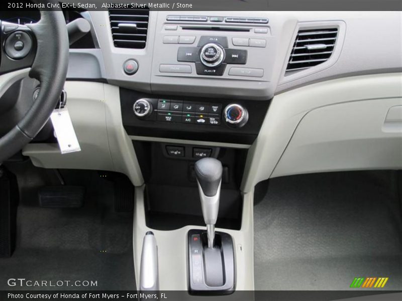 Alabaster Silver Metallic / Stone 2012 Honda Civic EX-L Sedan