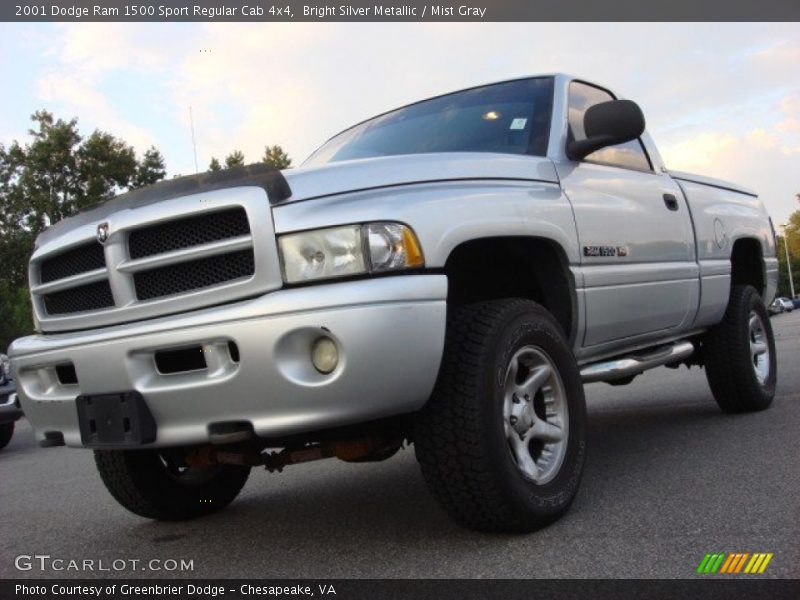 Bright Silver Metallic / Mist Gray 2001 Dodge Ram 1500 Sport Regular Cab 4x4