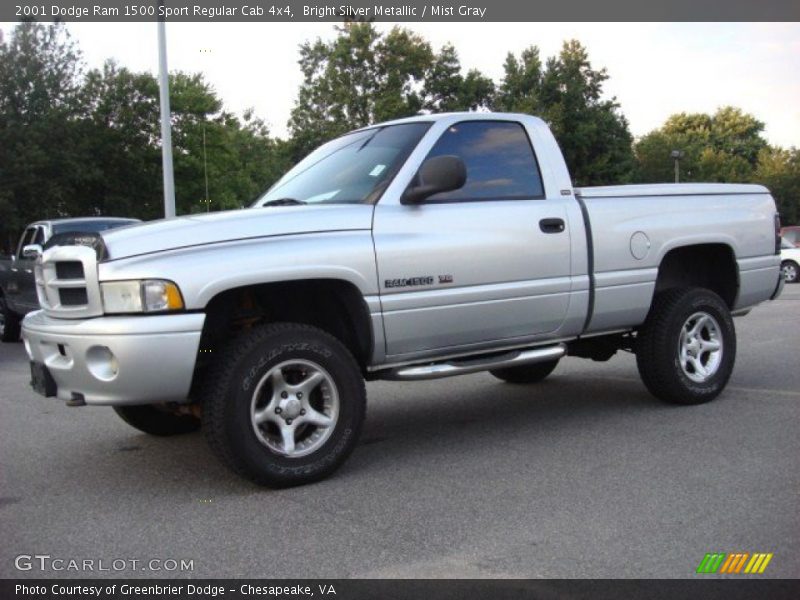 Bright Silver Metallic / Mist Gray 2001 Dodge Ram 1500 Sport Regular Cab 4x4
