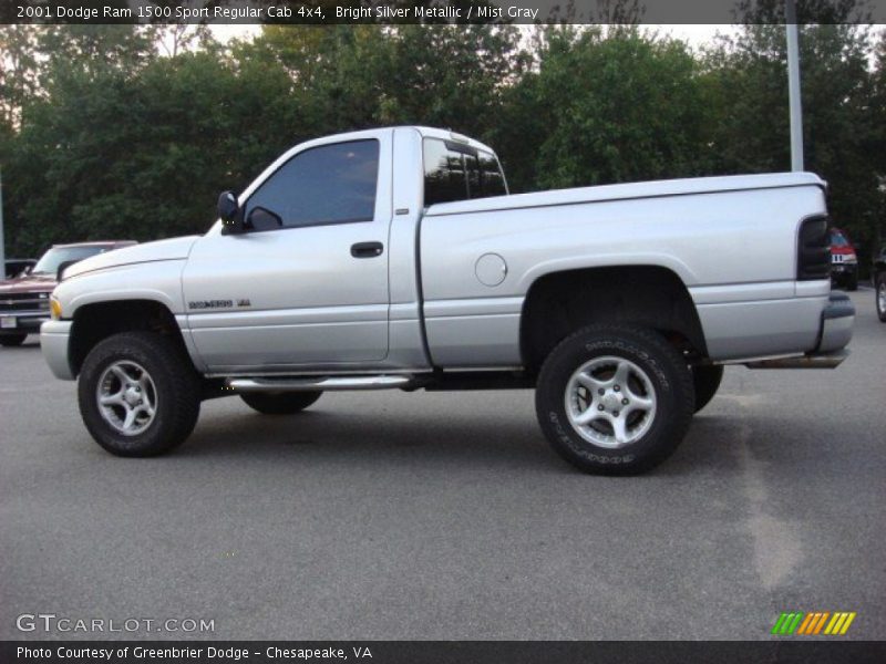 Bright Silver Metallic / Mist Gray 2001 Dodge Ram 1500 Sport Regular Cab 4x4