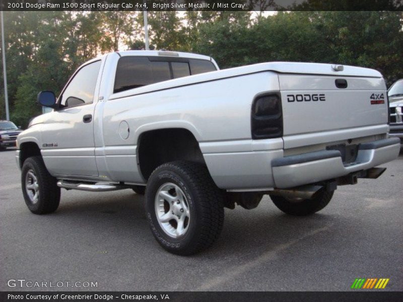 Bright Silver Metallic / Mist Gray 2001 Dodge Ram 1500 Sport Regular Cab 4x4