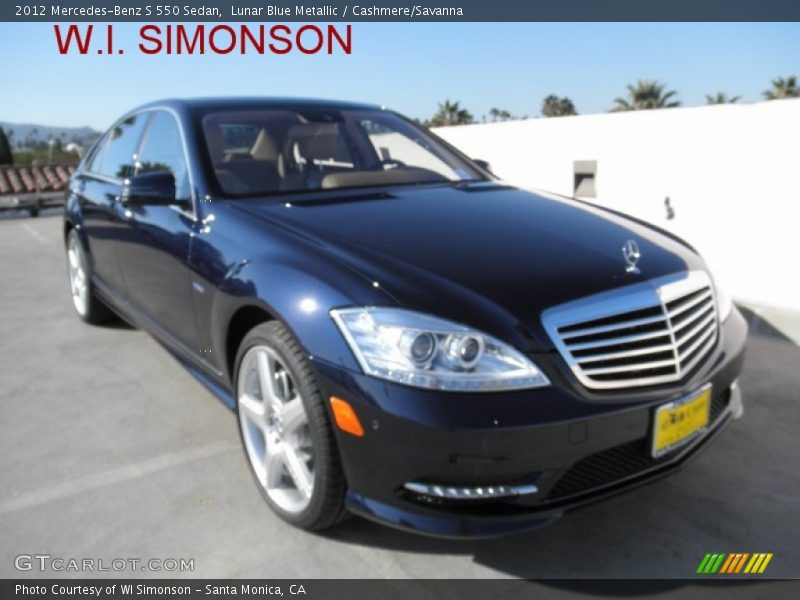 Lunar Blue Metallic / Cashmere/Savanna 2012 Mercedes-Benz S 550 Sedan