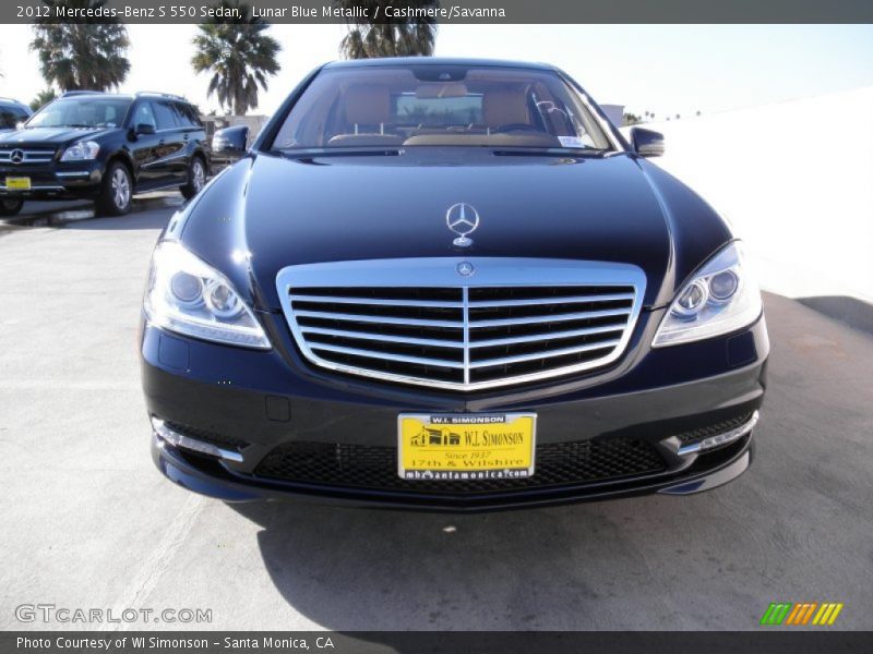 Lunar Blue Metallic / Cashmere/Savanna 2012 Mercedes-Benz S 550 Sedan