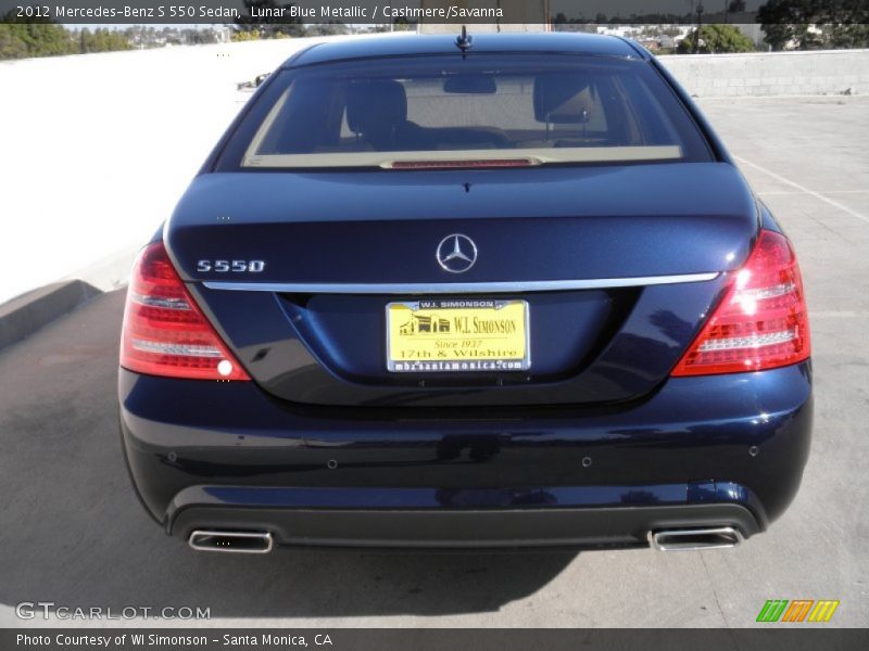 Lunar Blue Metallic / Cashmere/Savanna 2012 Mercedes-Benz S 550 Sedan