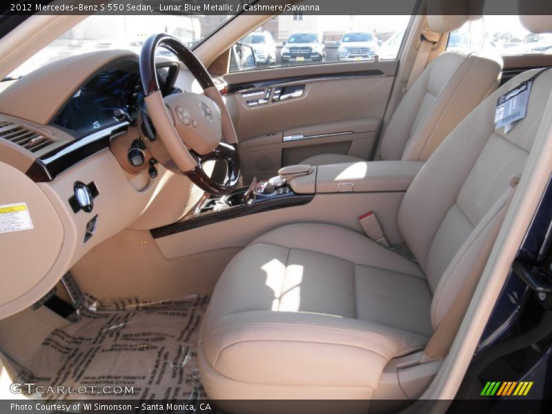 Lunar Blue Metallic / Cashmere/Savanna 2012 Mercedes-Benz S 550 Sedan