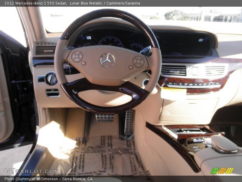 Lunar Blue Metallic / Cashmere/Savanna 2012 Mercedes-Benz S 550 Sedan