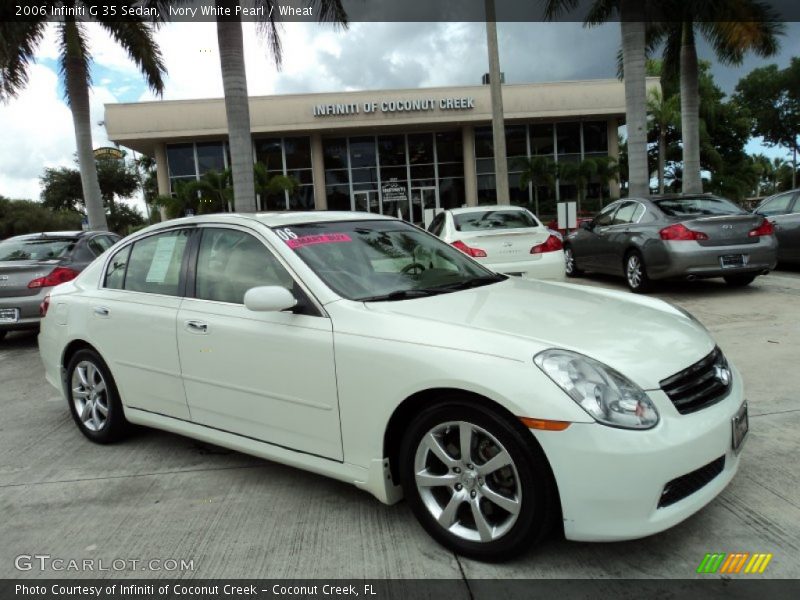 Ivory White Pearl / Wheat 2006 Infiniti G 35 Sedan