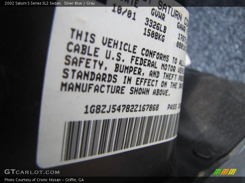 Silver Blue / Gray 2002 Saturn S Series SL2 Sedan