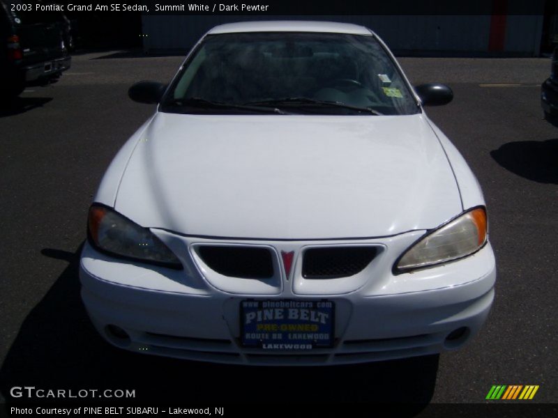 Summit White / Dark Pewter 2003 Pontiac Grand Am SE Sedan