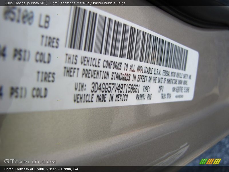 Light Sandstone Metallic / Pastel Pebble Beige 2009 Dodge Journey SXT