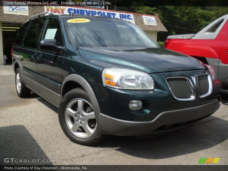 Emerald Green Metallic / Gray 2006 Pontiac Montana SV6 AWD