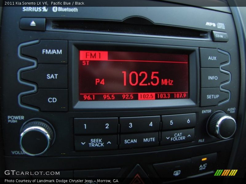 Pacific Blue / Black 2011 Kia Sorento LX V6