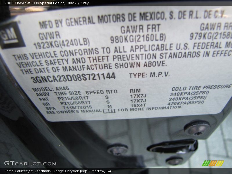 Black / Gray 2008 Chevrolet HHR Special Edition