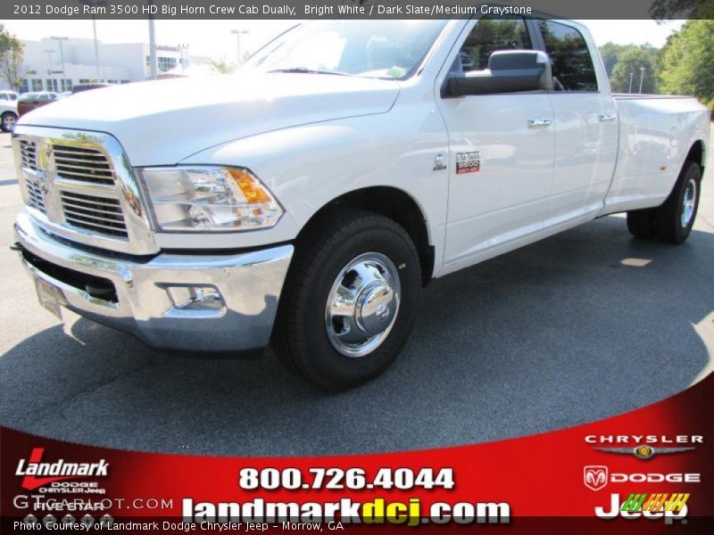 Bright White / Dark Slate/Medium Graystone 2012 Dodge Ram 3500 HD Big Horn Crew Cab Dually