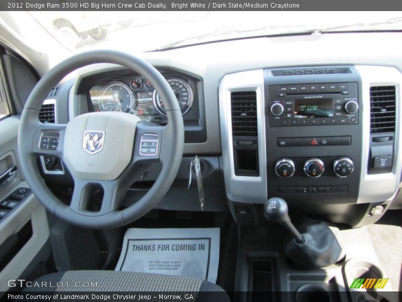 Bright White / Dark Slate/Medium Graystone 2012 Dodge Ram 3500 HD Big Horn Crew Cab Dually