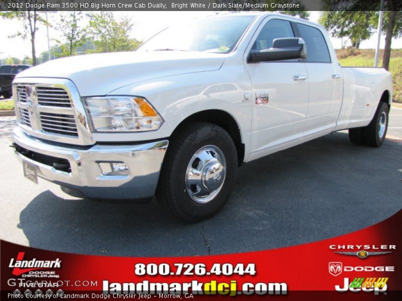 Bright White / Dark Slate/Medium Graystone 2012 Dodge Ram 3500 HD Big Horn Crew Cab Dually