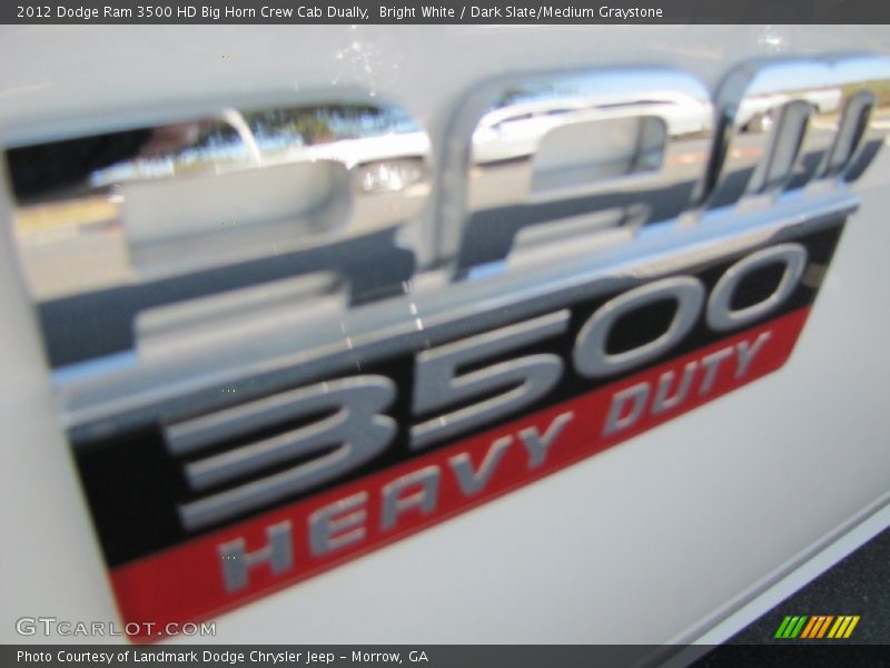 Bright White / Dark Slate/Medium Graystone 2012 Dodge Ram 3500 HD Big Horn Crew Cab Dually