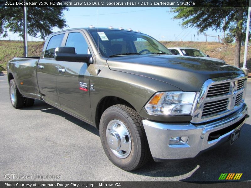 Sagebrush Pearl / Dark Slate/Medium Graystone 2012 Dodge Ram 3500 HD Big Horn Crew Cab Dually