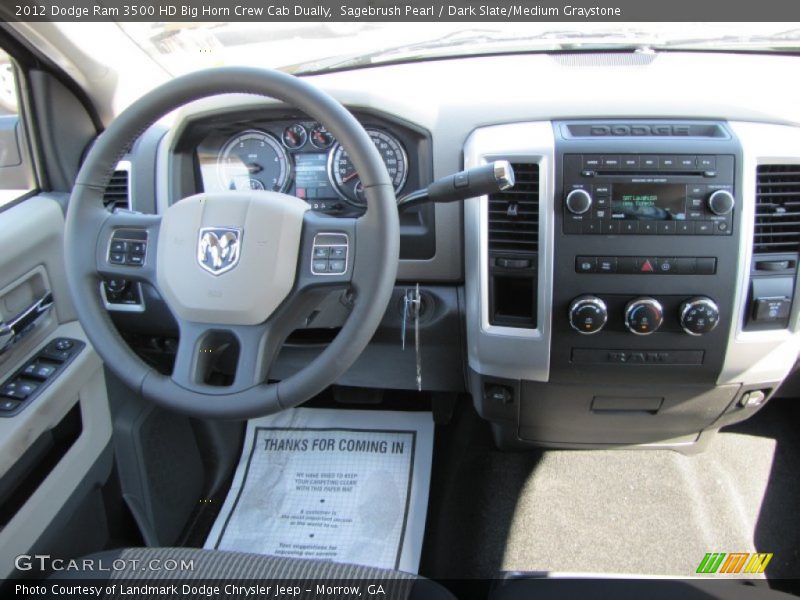Sagebrush Pearl / Dark Slate/Medium Graystone 2012 Dodge Ram 3500 HD Big Horn Crew Cab Dually