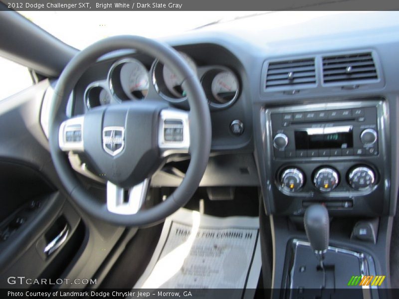 Bright White / Dark Slate Gray 2012 Dodge Challenger SXT