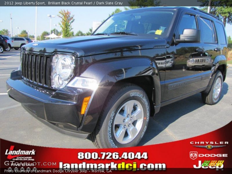 Brilliant Black Crystal Pearl / Dark Slate Gray 2012 Jeep Liberty Sport