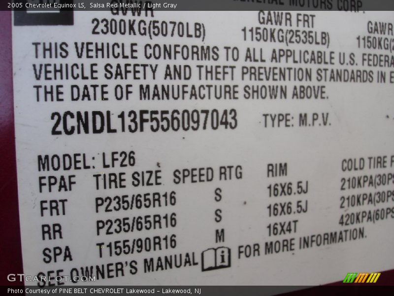 Salsa Red Metallic / Light Gray 2005 Chevrolet Equinox LS