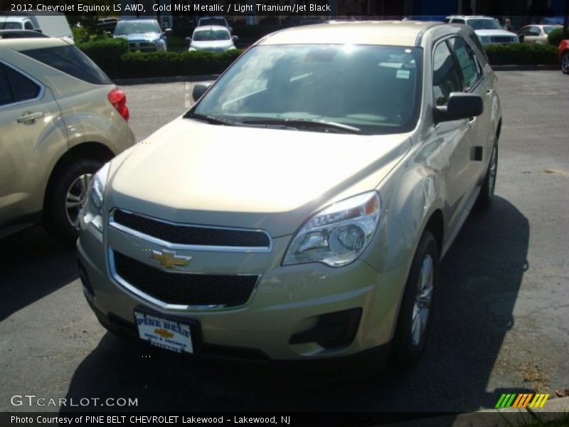 Gold Mist Metallic / Light Titanium/Jet Black 2012 Chevrolet Equinox LS AWD