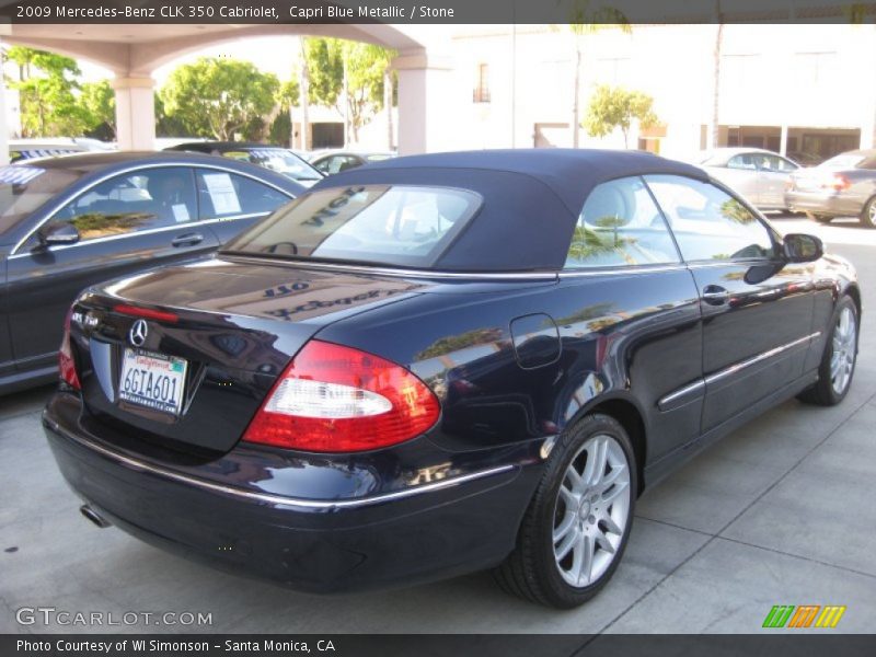 Capri Blue Metallic / Stone 2009 Mercedes-Benz CLK 350 Cabriolet