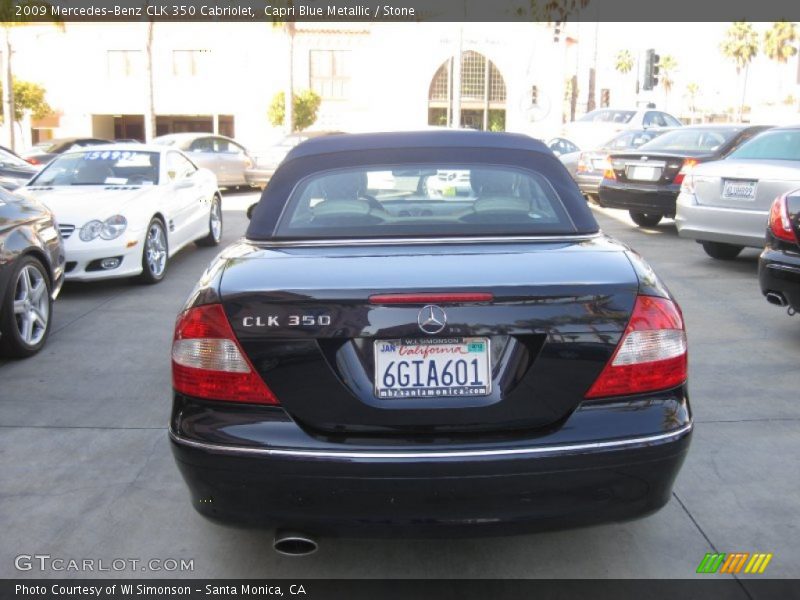 Capri Blue Metallic / Stone 2009 Mercedes-Benz CLK 350 Cabriolet