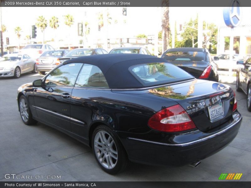 Capri Blue Metallic / Stone 2009 Mercedes-Benz CLK 350 Cabriolet