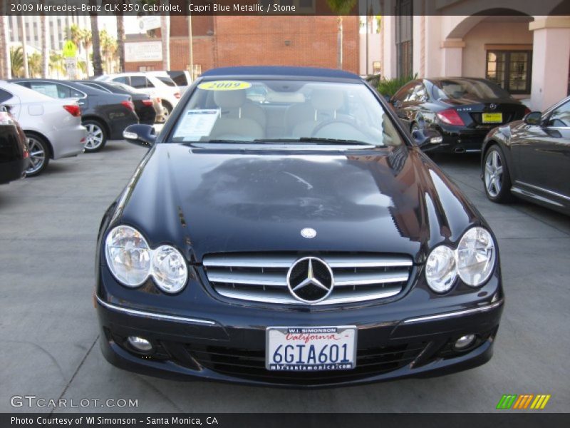 Capri Blue Metallic / Stone 2009 Mercedes-Benz CLK 350 Cabriolet