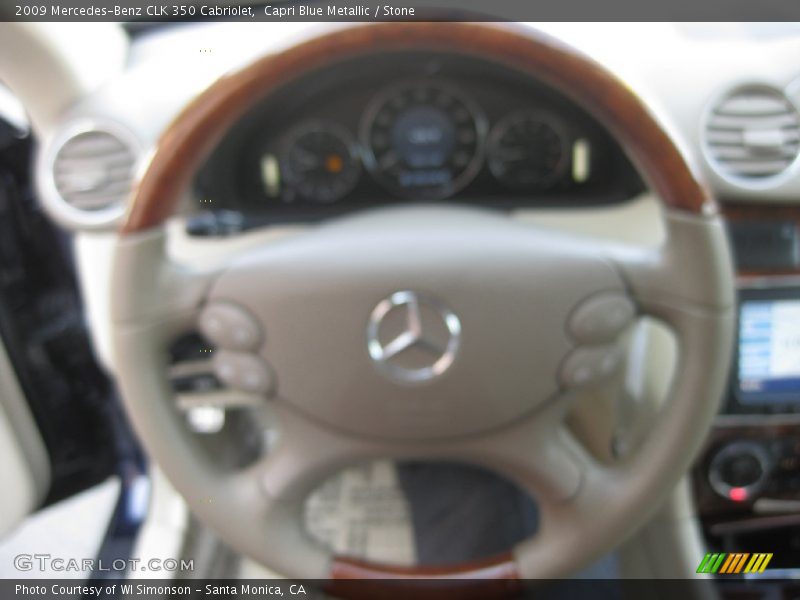 Capri Blue Metallic / Stone 2009 Mercedes-Benz CLK 350 Cabriolet
