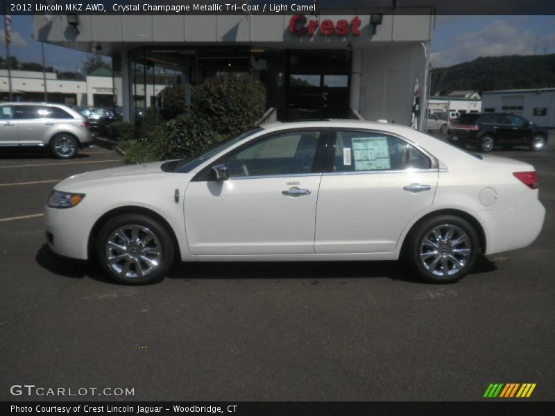 Crystal Champagne Metallic Tri-Coat / Light Camel 2012 Lincoln MKZ AWD