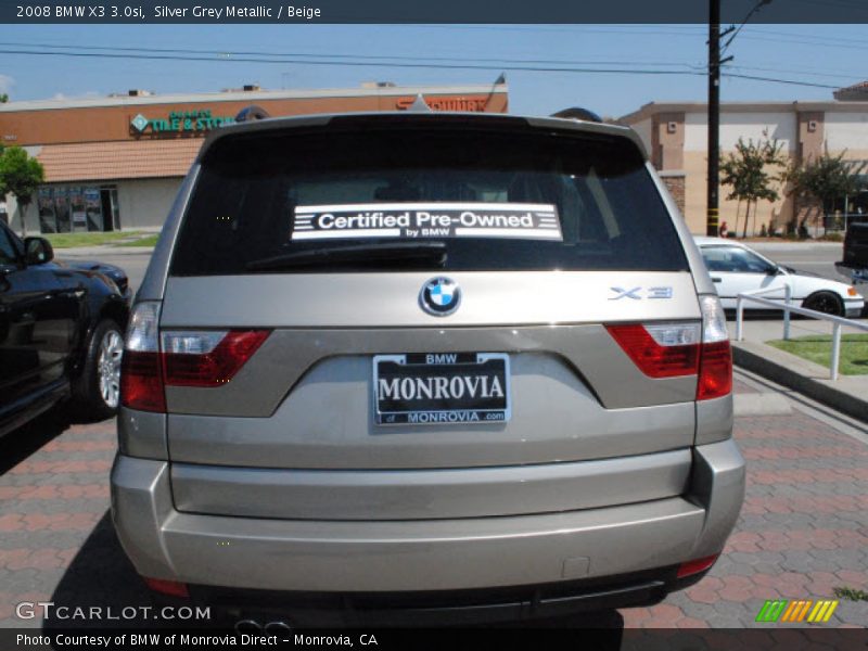 Silver Grey Metallic / Beige 2008 BMW X3 3.0si