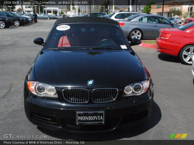 Jet Black / Coral Red 2008 BMW 1 Series 135i Convertible