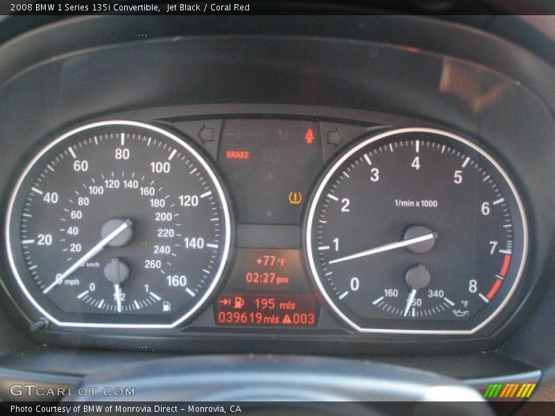  2008 1 Series 135i Convertible 135i Convertible Gauges