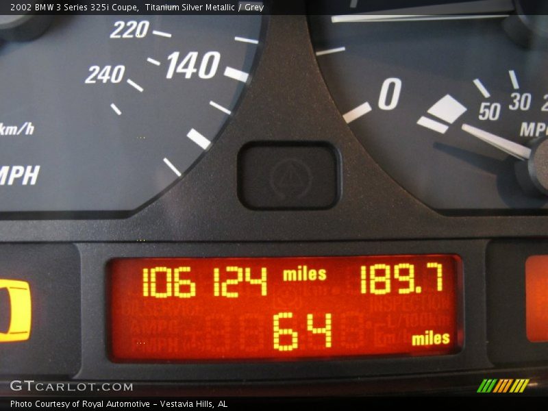 Titanium Silver Metallic / Grey 2002 BMW 3 Series 325i Coupe